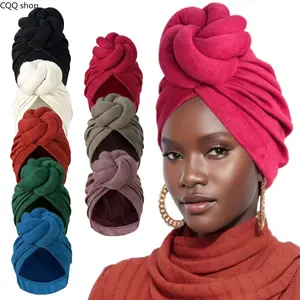 Women’s New Solid‑Color Ethnic‑Inspired 3D Twisted Knotted Turban Head Wrap, Stylish Elastic Decorative Headwear, Soft Versatile Hair Accessory, Perfect for Daily Wear, Casual Outings, Party Occasions and Bohemian‑Chic Fashion Styling