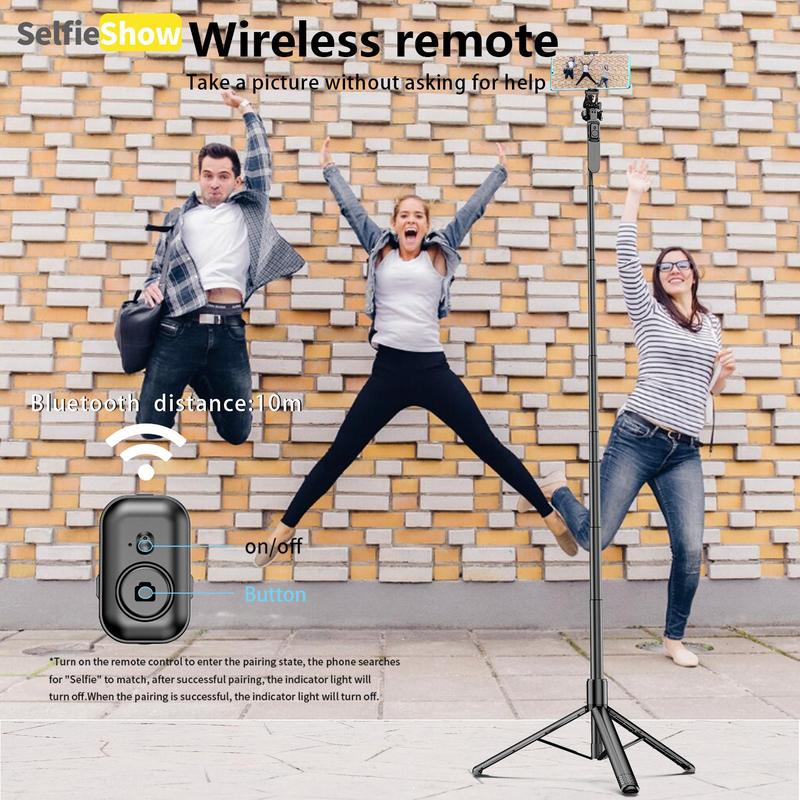 SELFIESHOW Selfie Stable Tripod, Portable Phone Tripod Stand with Remote Control, Smartphone Camera Accessories, Multifunctional Phone Tripod for Travel, Party, Live Streaming