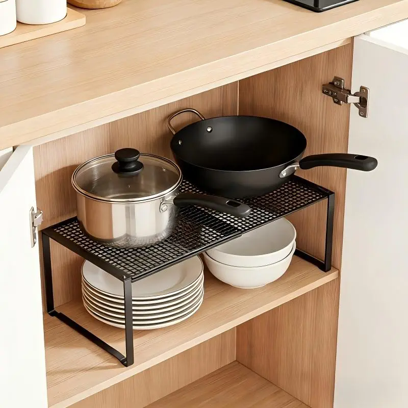 Expandable Kitchen Storage Rack Under Sink, Multi-Functional Organizer for Cabinets, Wardrobes, Shoes, Adjustable Shelf for Countertops