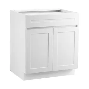 VEVOR White Shaker Base Cabinet with Drawer, 36-Inch Unassembled Drawer Base Cabinet, 36" Wx 24" Dx 34.5" H Ready to Assemble Cabinet with Soft-Close Doors and Adjustable Shelf, for Home Office