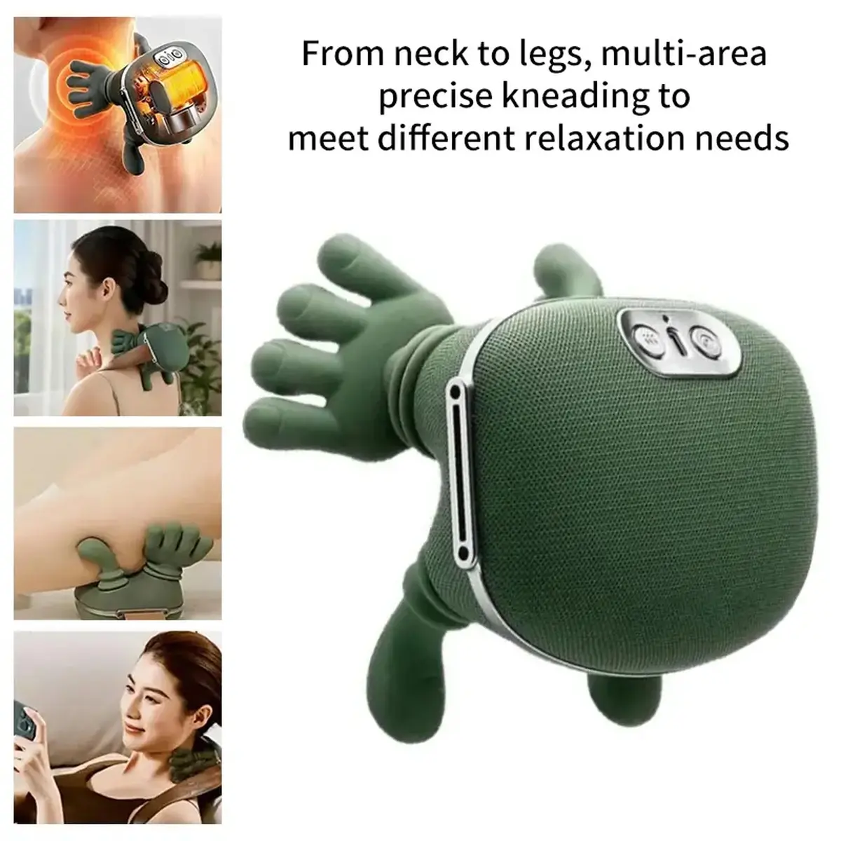 Portable Electric Acupressure-Kneading Massager, USB Rechargeable Deep Tissue Device for Neck, Back & Shoulders, Relaxing Trapezius Muscle Tool, Ideal Gift for Men & Women