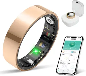 Smart Ring Health Tracker, Sleep/Exercise Monitoring, iOS /Android Compatible, IP68 Water Resistance, No Subscription Required, 5-Day Battery Life, Suitable for Both Women and Men (Rose Gold, 8) Wearable Durable