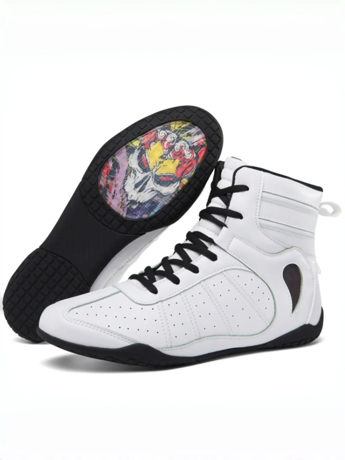 Men's Boxing Shoes, Lightweight Punching Boots, Luxury Fitness Sneakers, Anti-Slip High Top Wrestling Boots, Comfortable All-Season