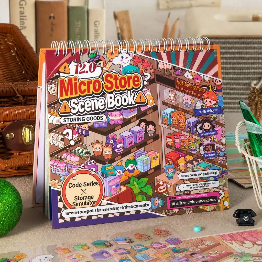 3D Mini Scene Stickers Book, Stress Relief Sleep Aid, Supermarket Series 12.0, DIY Craft Material, Suitable for Kids, Teens, Adults，#DioramaStickers#SceneStickers#JournalCollage#ScrapbookingSupplies#CraftStickers#MiniScene#AestheticJournal#LayeredStic