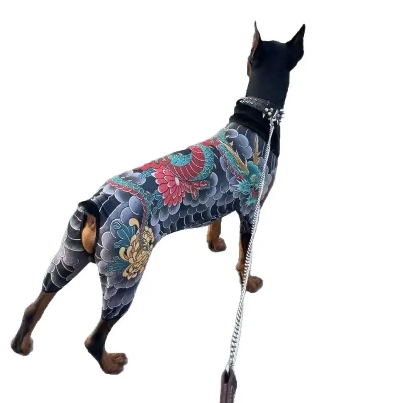 Pet Tattoo Four-Legged Clothes, Universal Jumpsuit for Dogs and Cats, All-Season Breathable Stylish Apparel, Funny Cool Pet Costume for Daily Wear