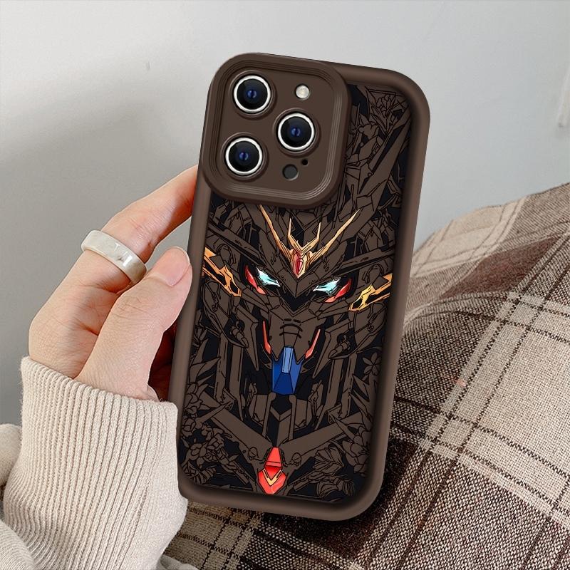 Anime Gundam Mecha Design Case for 17 Air iPhone 16 Pro Max 15 Plus 16E 14 13 12 11 XS XR Plus  fashion gift Drop Protection Shockproof Soft Silicone smartphone Cover Gundam Style