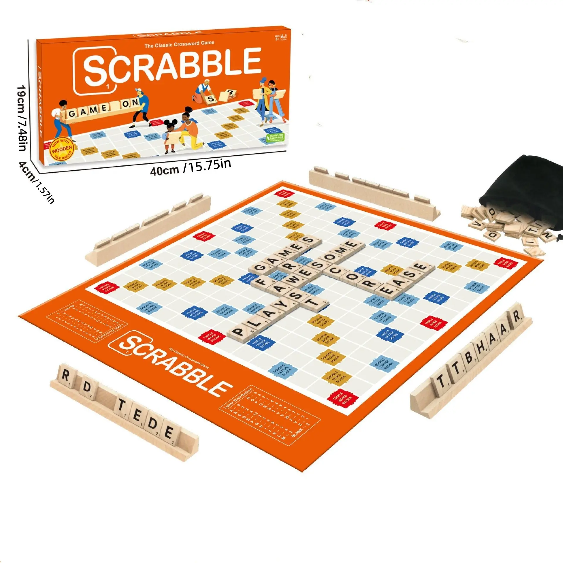 Scrabble Board Letter Matching Puzzle Game, Family Party Interactive Desktop Game, Tabletop Games, Fun Brain Teaser for Home Gatherings