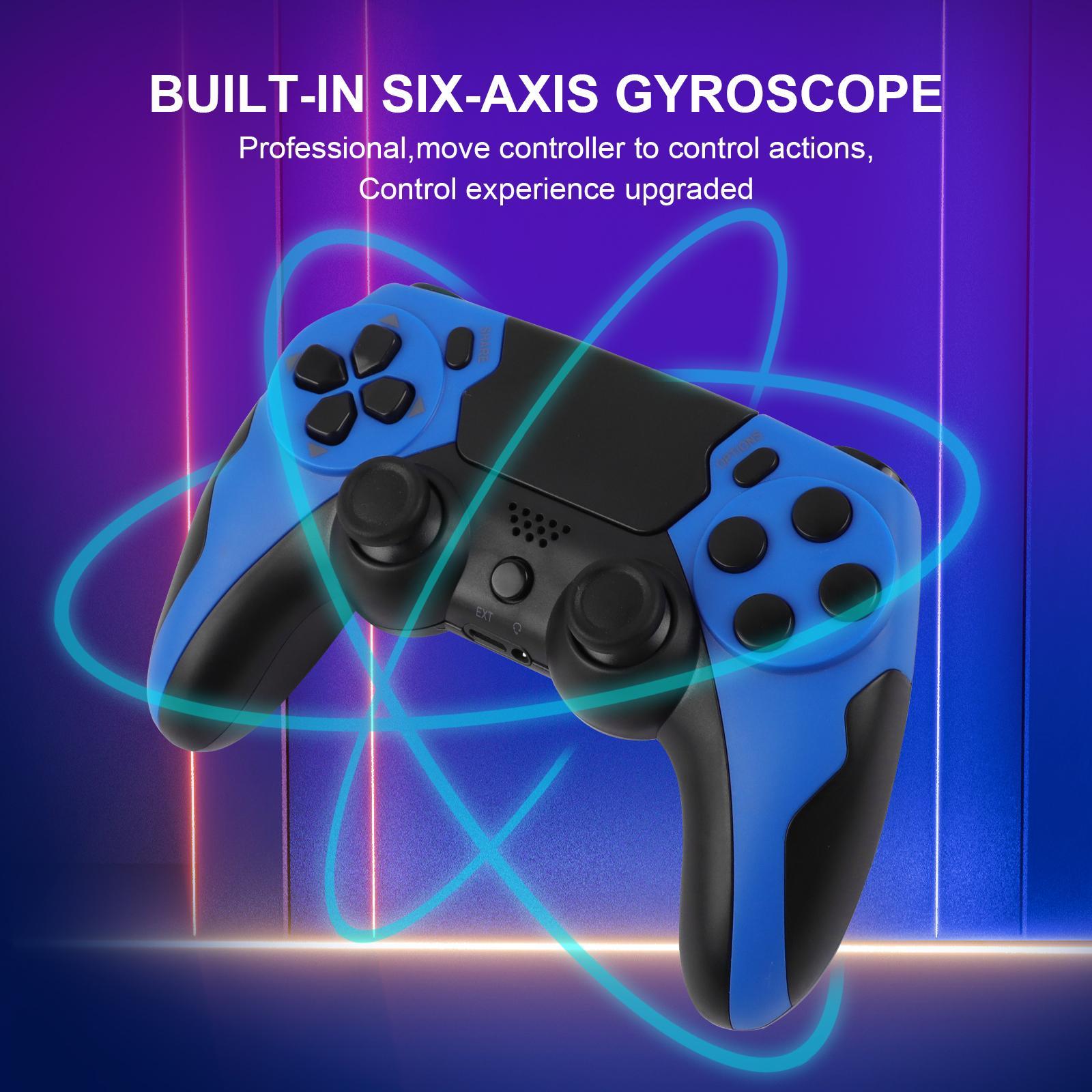 GAMINJA Wireless Controller, BT Wireless for PS4/PS4 Slim/PS4 Pro/PC, Multifunctional Game Controller with Touchpad & Triangle Board Light, Gamepad, Wireless Game Controllers