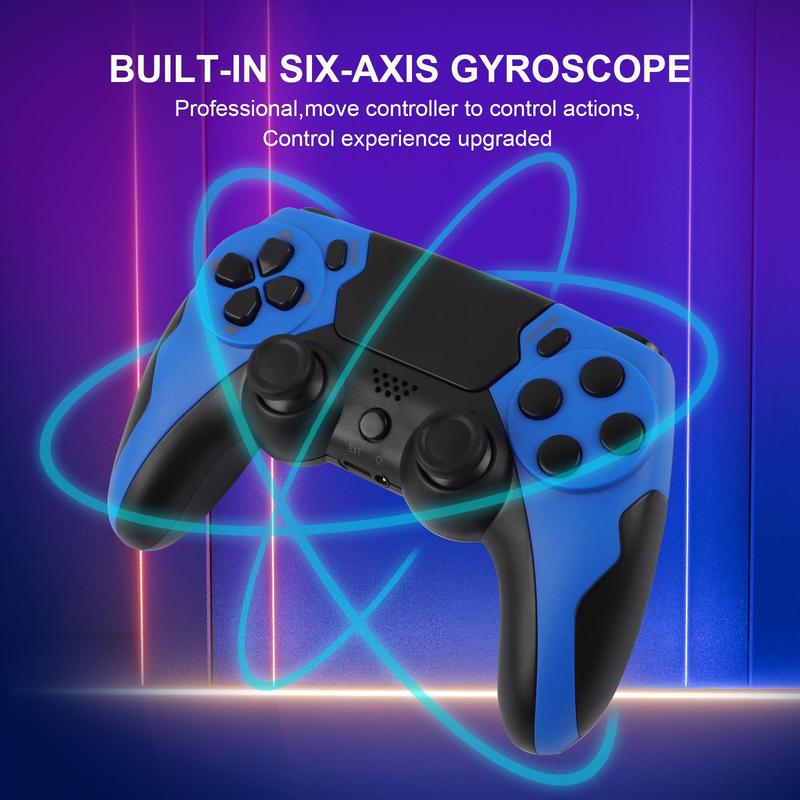 GAMINJA Wireless Controller, BT Wireless for PS4/PS4 Slim/PS4 Pro/PC, Multifunctional Game Controller with Touchpad & Triangle Board Light, Gamepad, Wireless Game Controllers