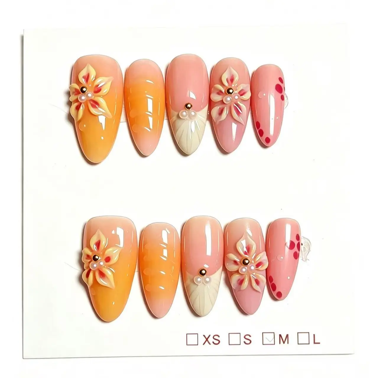 Pure Handmade Wearable Nails, Model Xinghao Nails3, No Ca_prop_65_re, No Ca_prop_65_ca, High-Quality Manual Craftsmanship