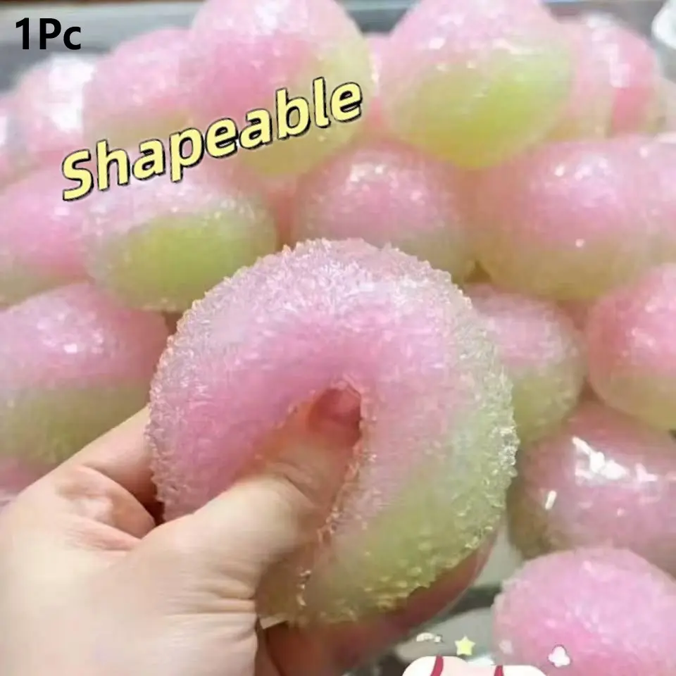 Two Tone Gradient Crunch Slush Ball, Moldable Squeeze Toy, Asmr Sound Fidget Toy, Anxiety Relief, Stress Relief Tool, Squishy Fidgets