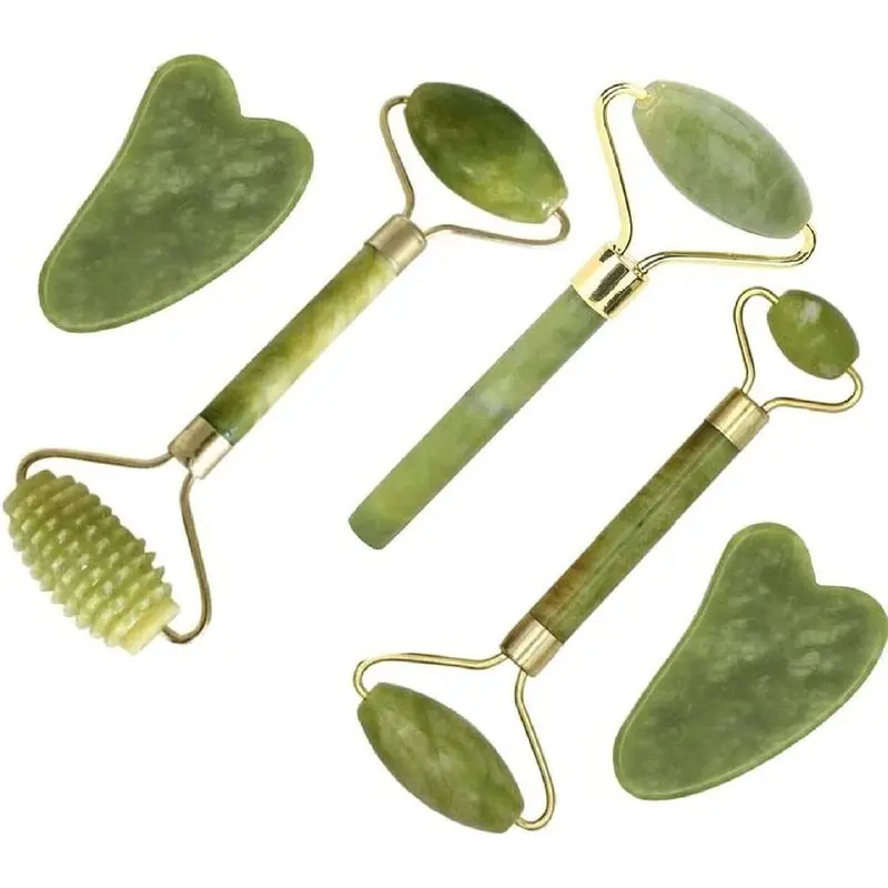 Set 5 in 1 Facial Massager Tools - Gua Sha Facial Massager Set with Roller for Face Sculpting & Skin Care |   Gua Sha Facial Massager Set with Roller for Face Sculpting & Skin Care
