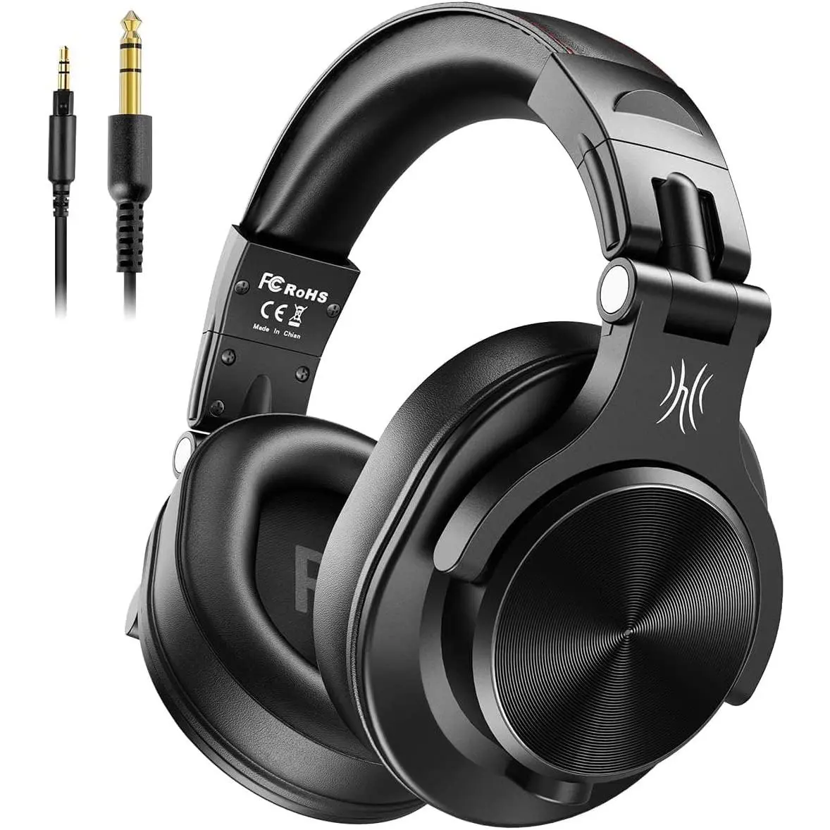 A71 Hi-Res Wired Over-Ear Studio Headphones for DJ, Mixing - Black | headphone for studio recording,  and mixing, with foldable design, 3.5mm/6.35mm jacks connect to PC, , DJ