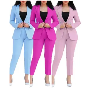 Business Suits for Women Fashion Slim Pants and Blazer Set Ladies Suits Office Wear Formal Suit Womenswear Comfort Minimalist Trouser Long Sleeve gym outfits Chic Elegant Fitted(Sheets)