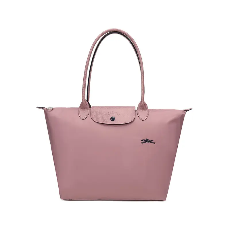 Longchamp Le Pliage Club 31 Large Canvas Tote with Leather Trim, Snap-Zip Closure, Women’s Vintage Pink