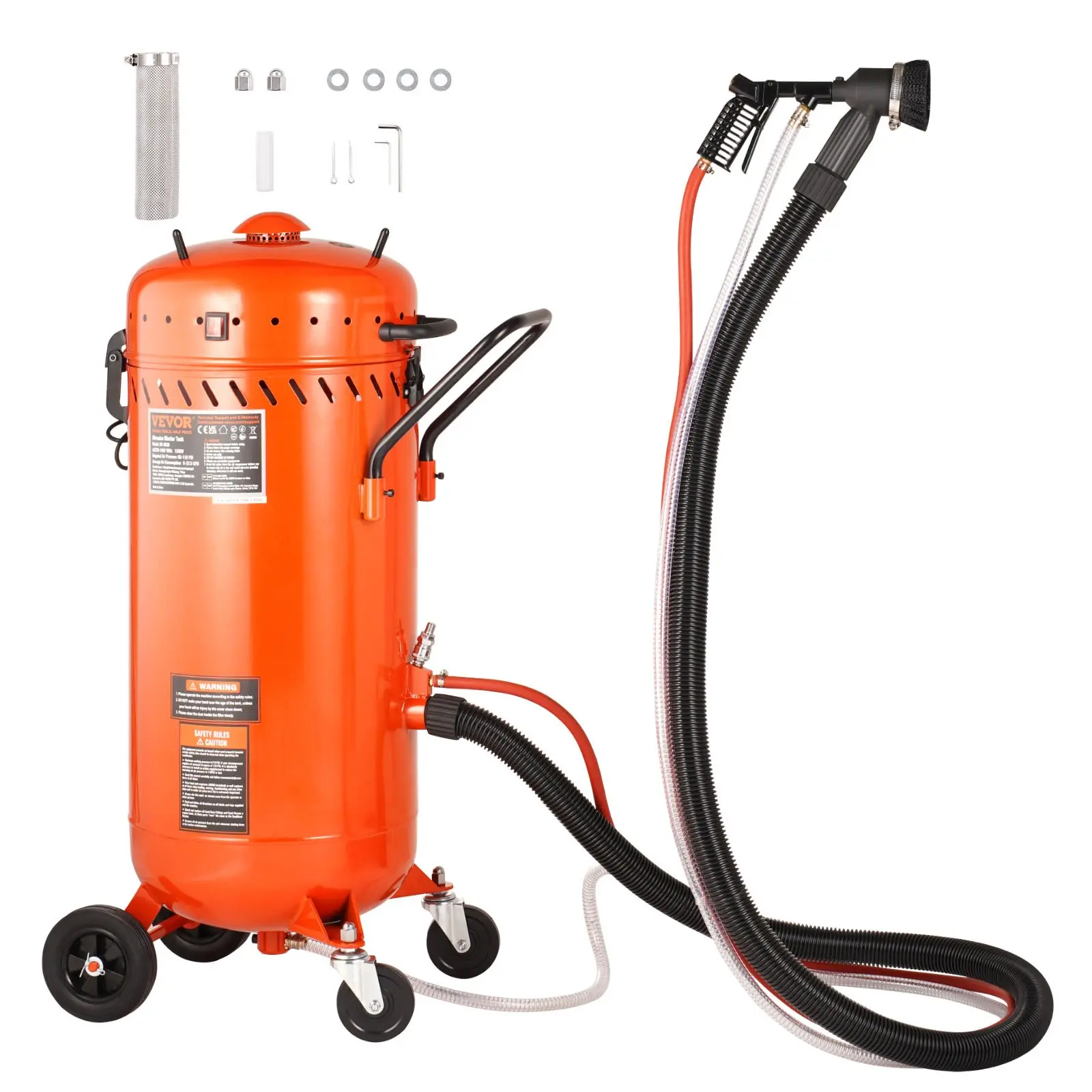 【Summerfinds】VEVOR 28 Gallon Vacuum Sand Blaster, Dustless Sandblaster with Built-in 1200W Vacuum System for Dust Control and Abrasive Recycle, 60-110 PSI Heavy Duty Abrasive Blasting Machine