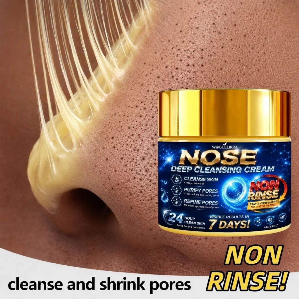 Instant Pore Cleansing Balm, Rich in Collagen and Hyaluronic Acid, Deep Cleanse and Nourish Pores, Tighten Skin, Moisture, Brighten, Control Oil
