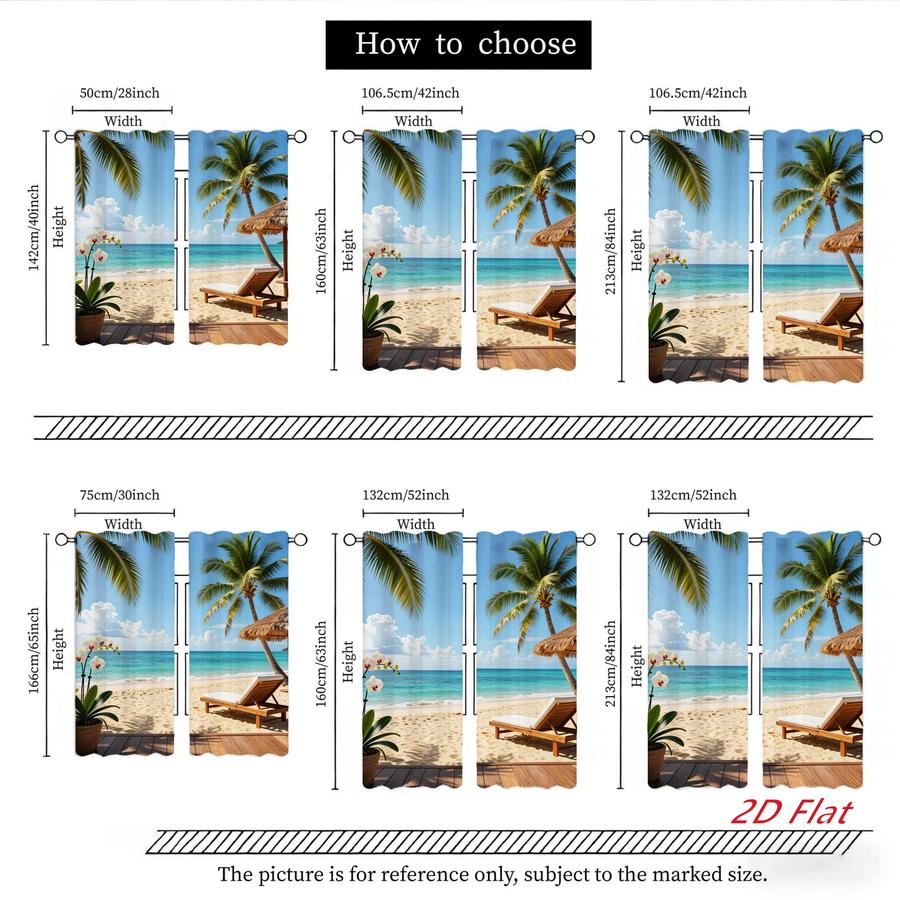 2Pcs Green Forest Bamboo Pattern Countryside Style Sun Blocking Curtains Digital Printed Rod Pocket, Window Treatment For Bedroom Office Kitchen Living Room Study Home Decor