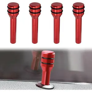 4 count  Lock Knobs, 1.93" x 0."  Alloy Inner Door Pull Pins, Safety Decorative  Accessory, Suitable for  , SUVs, ,  (Red)