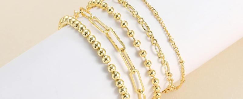 TEWIKY Bracelets for Women Waterproof,Jewelry Sets for Women Trendy Thin Dainty Stackable Cuban Link Paperclip Chain Bracelet Pack Fashion Accessories For Christmas Gift