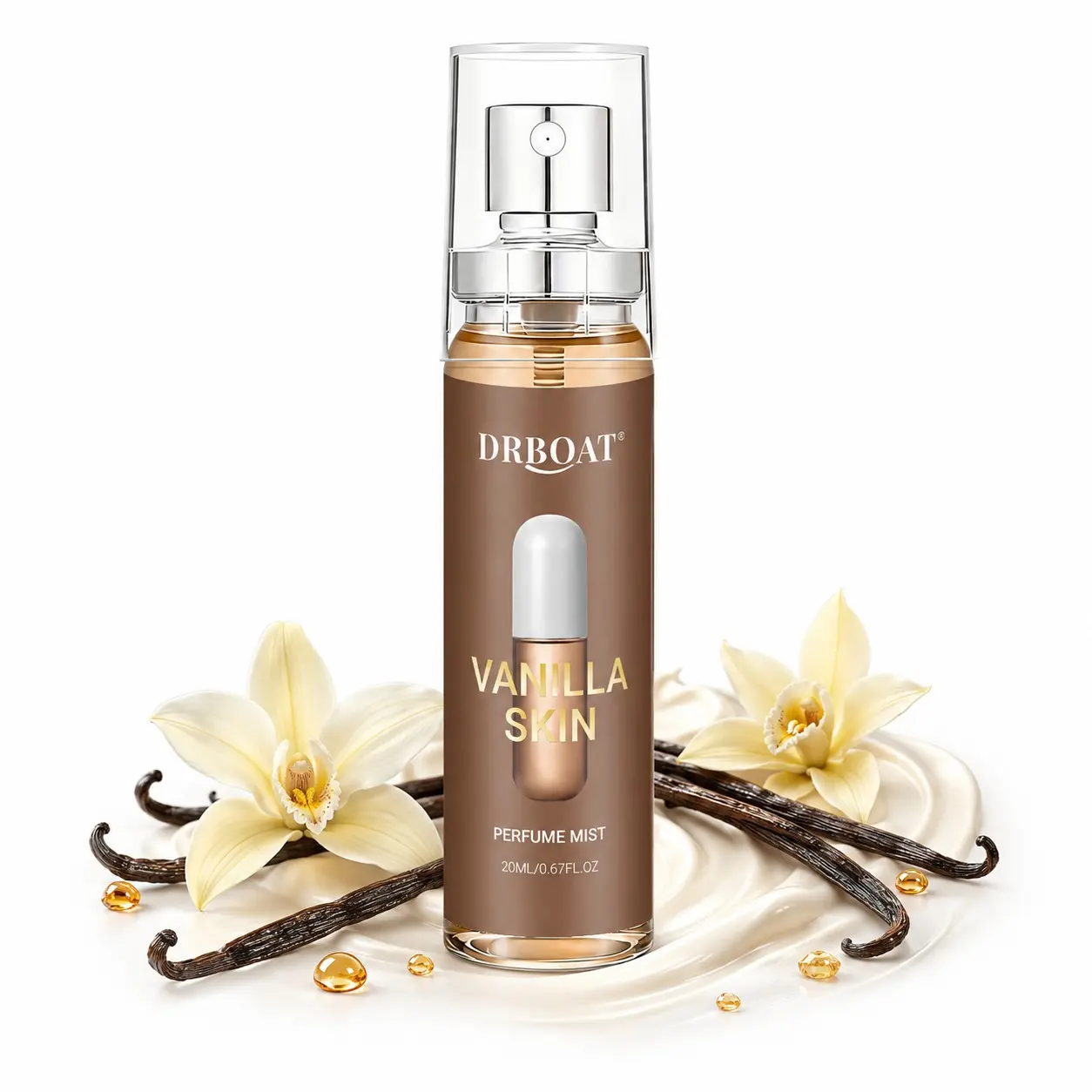 Vanilla Skin Perfume Mist - Fresh Pheromone Mist, 20ml Hair and Body Perfume Mist for Unisex, Cashmere Wood & Sandalwood Fragrance Scent Fragrance Oil for Date, Daily Wear and Post-Bath Use.
