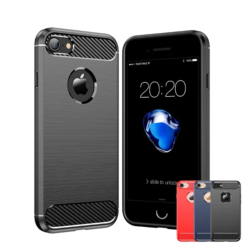 Shockproof Protective Phone Case For Apple iPhone XS Max XR X iPhone6 6s 7 8 Plus SE 2020 2022  Bumper Carbon Fiber TPU Slim Half-wrapped Silicone Back Cover