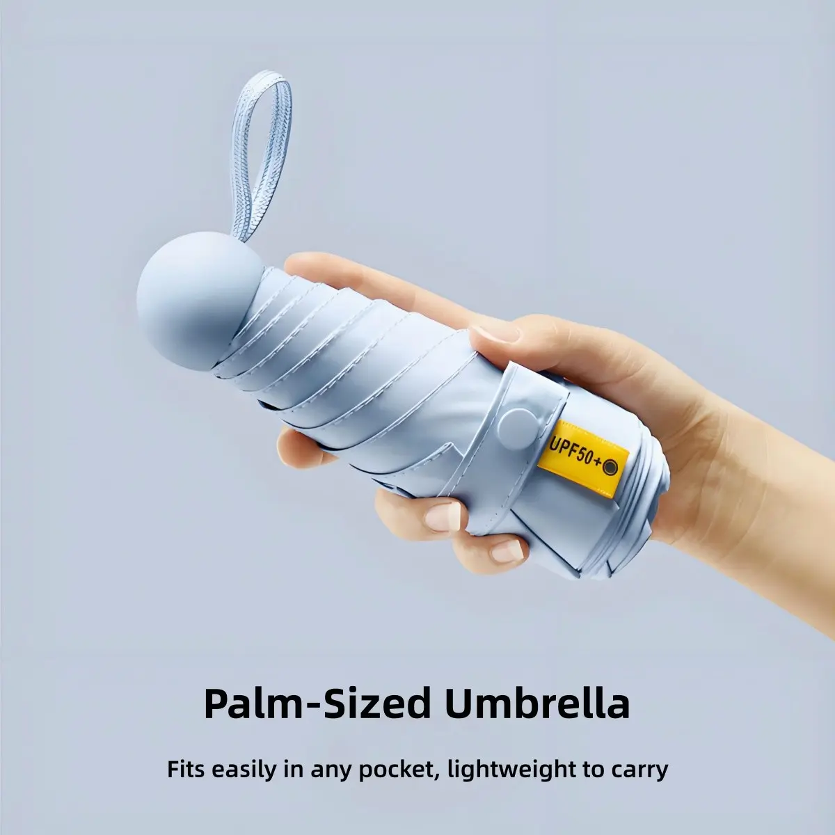 Palm Sized Capsule Umbrella, Ultra-Light, UV Protection Sun & Rain Parasol, Ideal for Commuting, Travel & Shopping Essentials