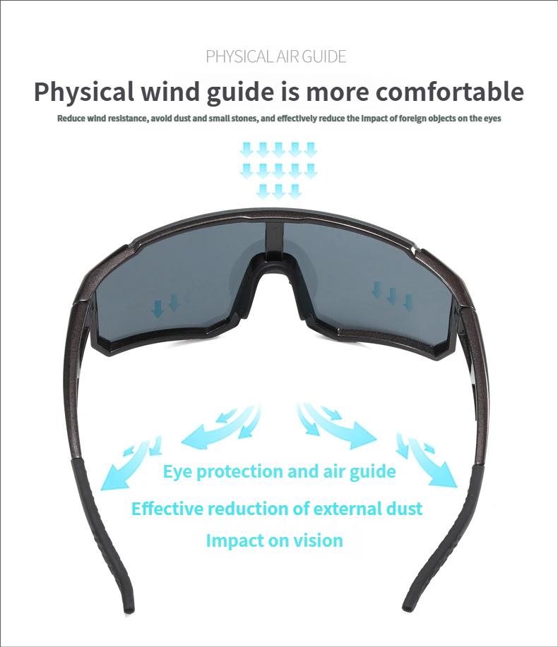 Photochromic Cycling Sunglasses for Men & Women, UV400 Wraparound Shield Sports Glasses, Lightweight Windproof One-Piece Outdoor Eyewear for Road Biking, Running, MTB & Driving