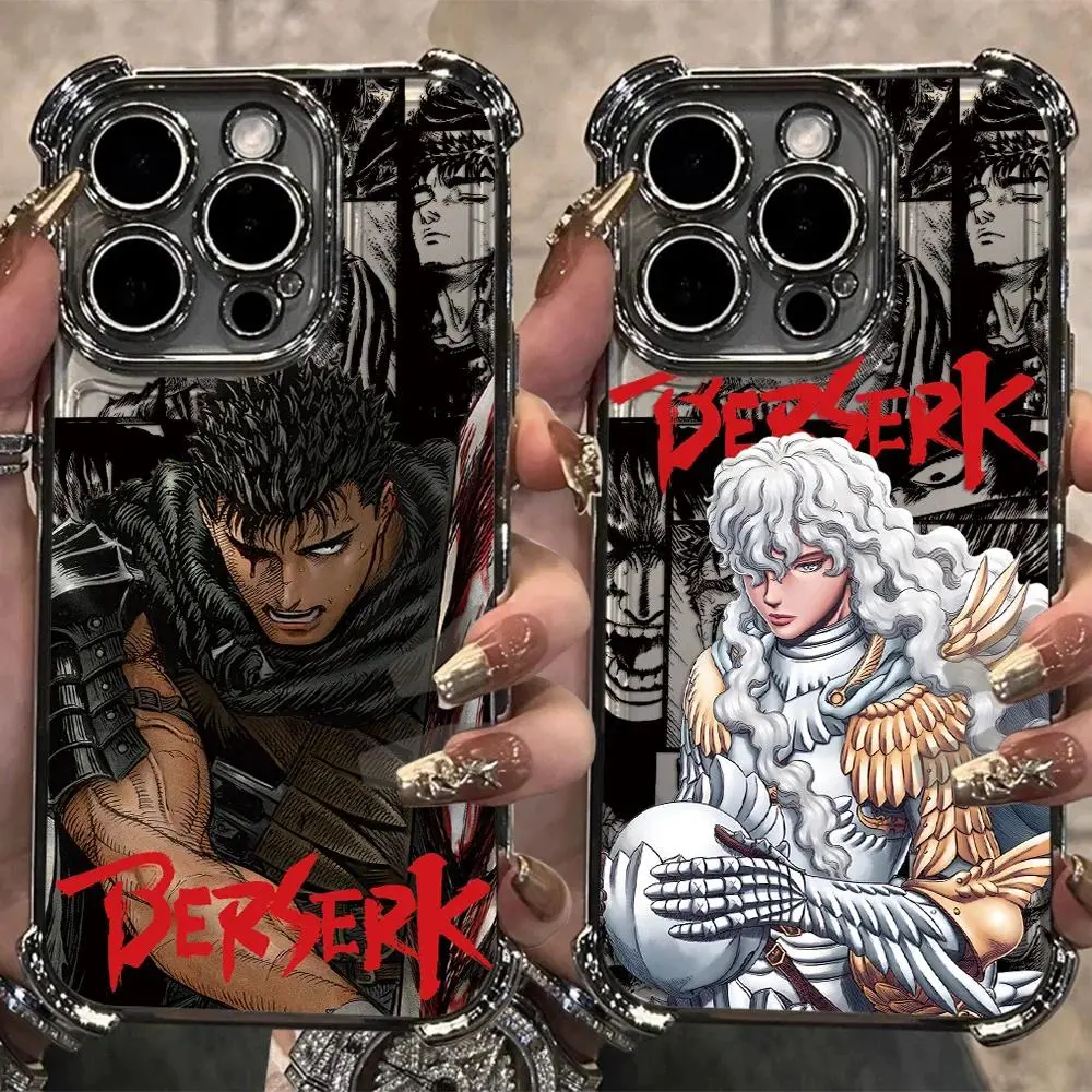HOT New Anime Berserk Guts Plating Phone Case, Colorful Personalized Phone Accessory with Protection for iPhone 17 Air,16,15,14,13,12,11 Pro Max Plus & Samsung S26,S25,S24,S23,S22 Plus Ultra