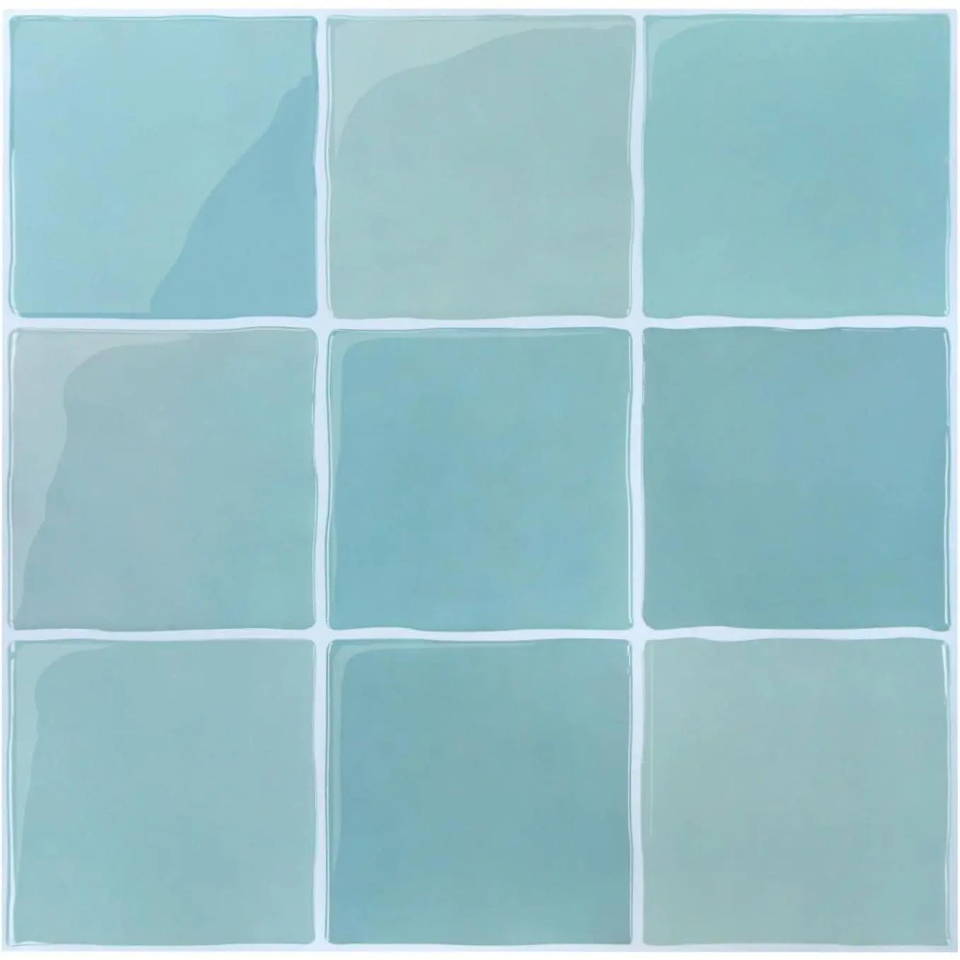 Green Peel and Stick Tile - 10 count of 12'' x 12'' Vertical  Peel and Stick Backsplash for Kitchen and Bathroom Interior Wall Tile(Glossy Surface, Covers 10 sq.ft)