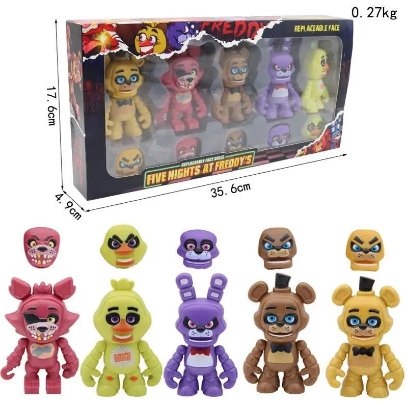 New 5 Cross-Border New Products: Face-Changeable Toy Bear Figurines, Handmade Dolls, Game Models, Table Decorations, and Toys