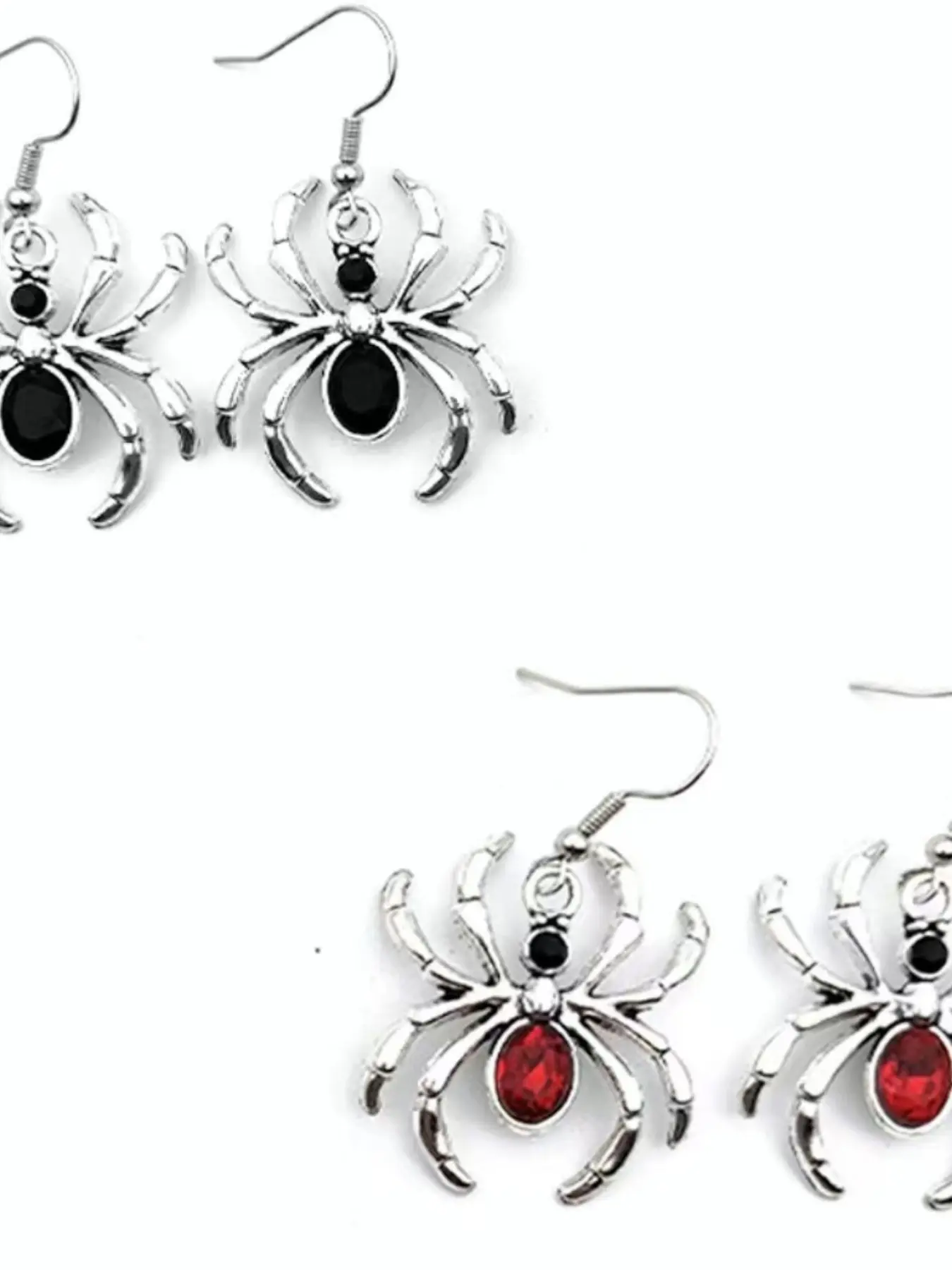 Vintage Gothic Spider Earrings, Rhinestone Alloy Studs, Halloween Girls' Jewelry, Dark Fashion Accessories, Unique Gift Idea