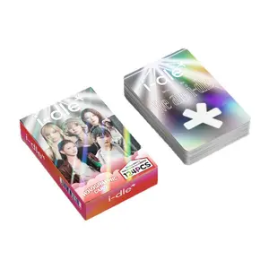 124 Pcs/Set Korean Girl Group I-DLE Photo Cards Stickers Set -  Star Double-Sided LOMO Cards Fans Gift