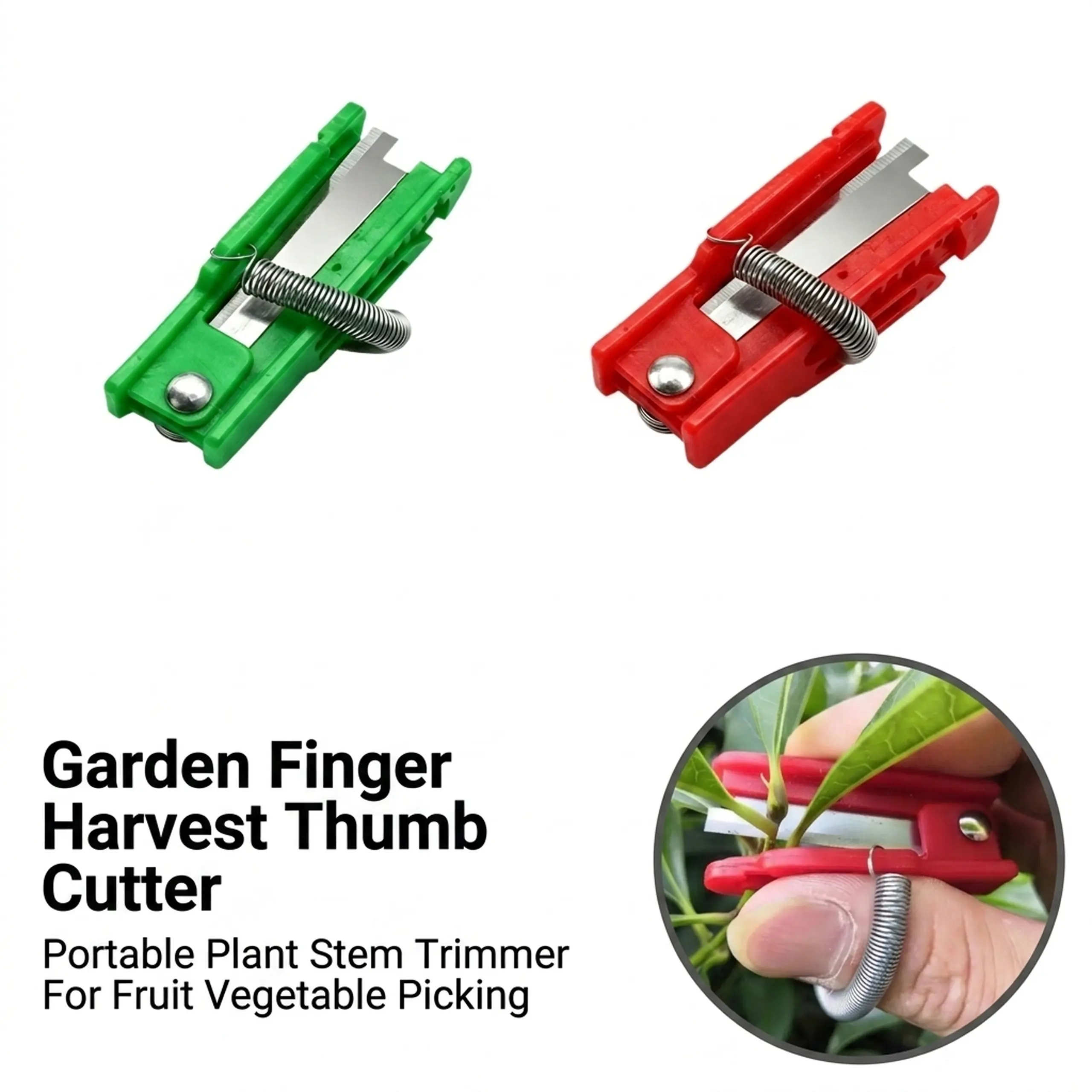 Garden Thumb Knife, Finger Pick Ring Knife, Garden Cutter for Fruits, Vegetables, Flowers, Fruit Finger Cutting Picker, Convenient Portable Garden Grafting Tool, Tree Trimmer, Shrubbery Trimmer, Shrub Trimming Tool, Garden Tools, Garden Pruning Tool-YY0