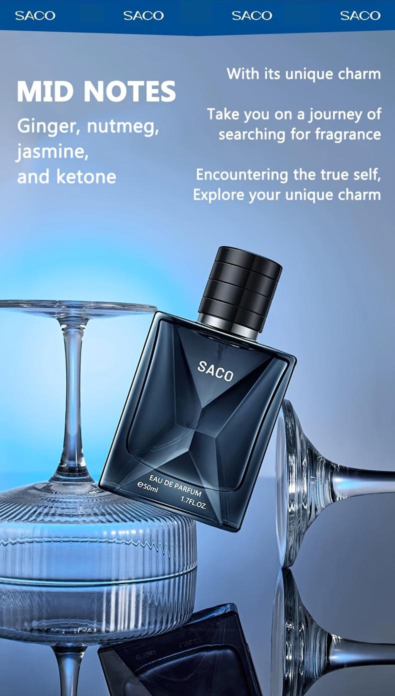 Men's Long-Lasting Eau de Toilette Spray Bottle - Fresh Spicy Scent with Lemon, Grapefruit Mint, Ginger, Amber, Cedarwood, 1.7 oz Amber Floral Men's Fragrance for Casual Wear, Enhances Charm, Men's Cologne, Peppermint