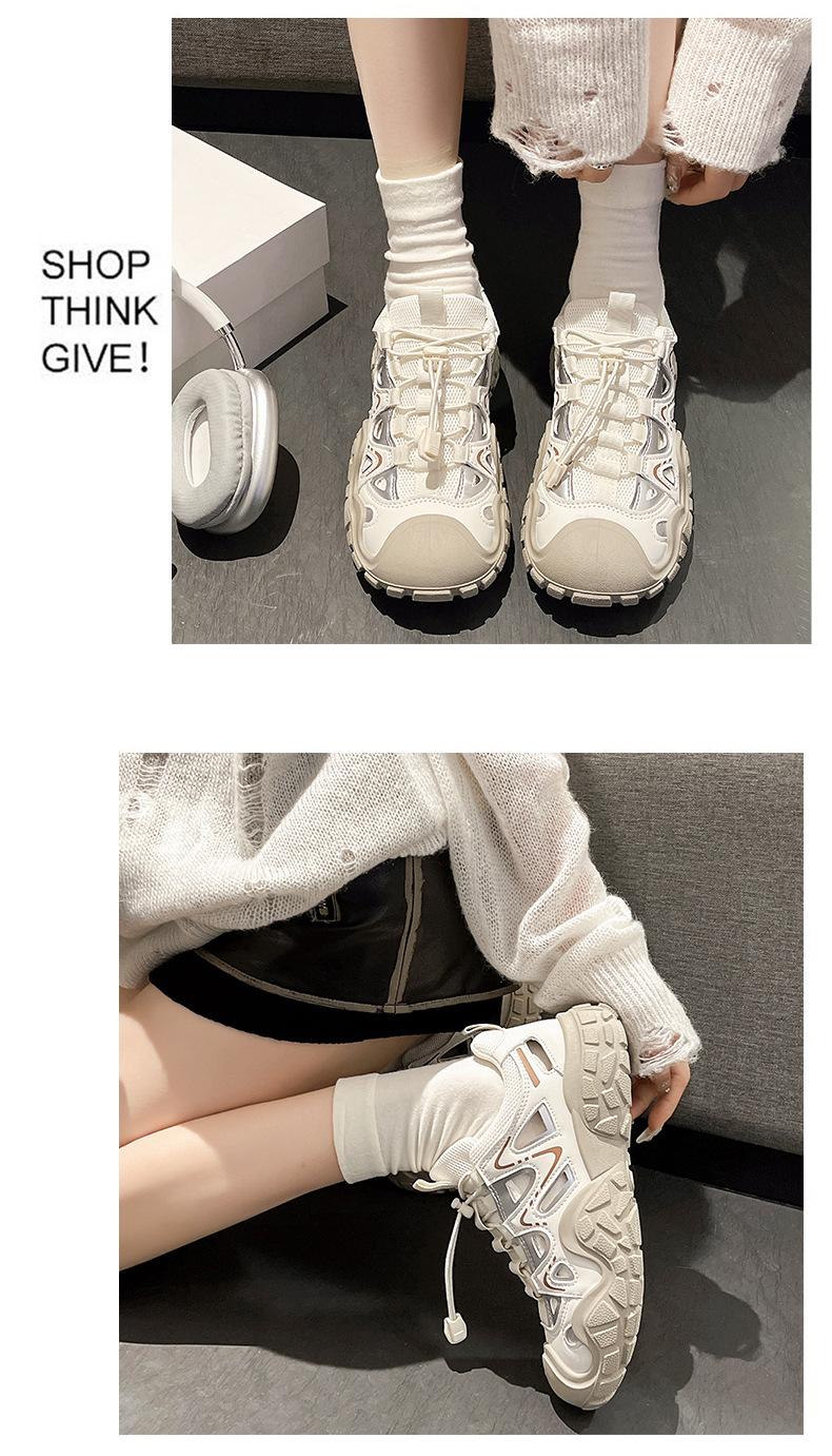 Ugly-Cute Women's Shoes 2026 Spring/Summer New Outdoor Hiking and Mountaineering Shoes Hollow Dad Shoes Thick-Soled Casual Sneakers1123