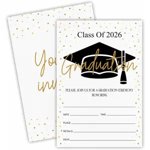2026 Graduation Party Invitations Class of 2026 20 Graduation Invitations with Envelopes Shining Star Fill-In Invitation Cards for High School College Graduation Party Celebration Supplies A08