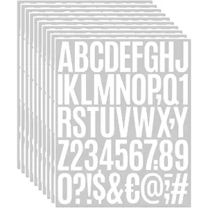 10 Sheets 500 count Vinyl Letter Stickers, 2 inch Self-Adhesive Alphabet Numbers Stickers  Mailbox Numbers Sticker Letters for Mailbox,Window, Door,,,Address Number(2 inch,White)