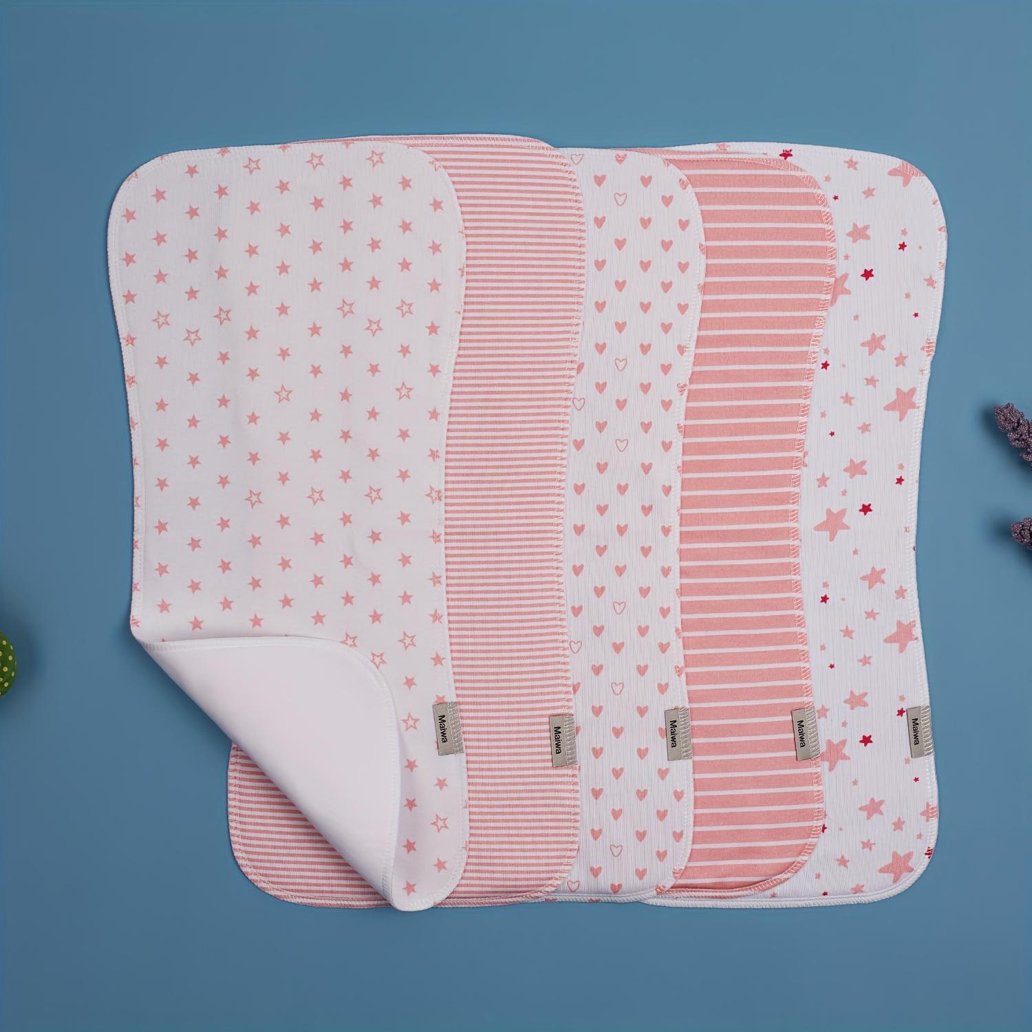 5 Pack Four-Layer Muslin Baby Burp & Feeding Cloths – Soft Absorbent Bibs & Towels for Boys & Girls, Breathable Newborn Nursing Cloths for Spit-Up & Drooling
