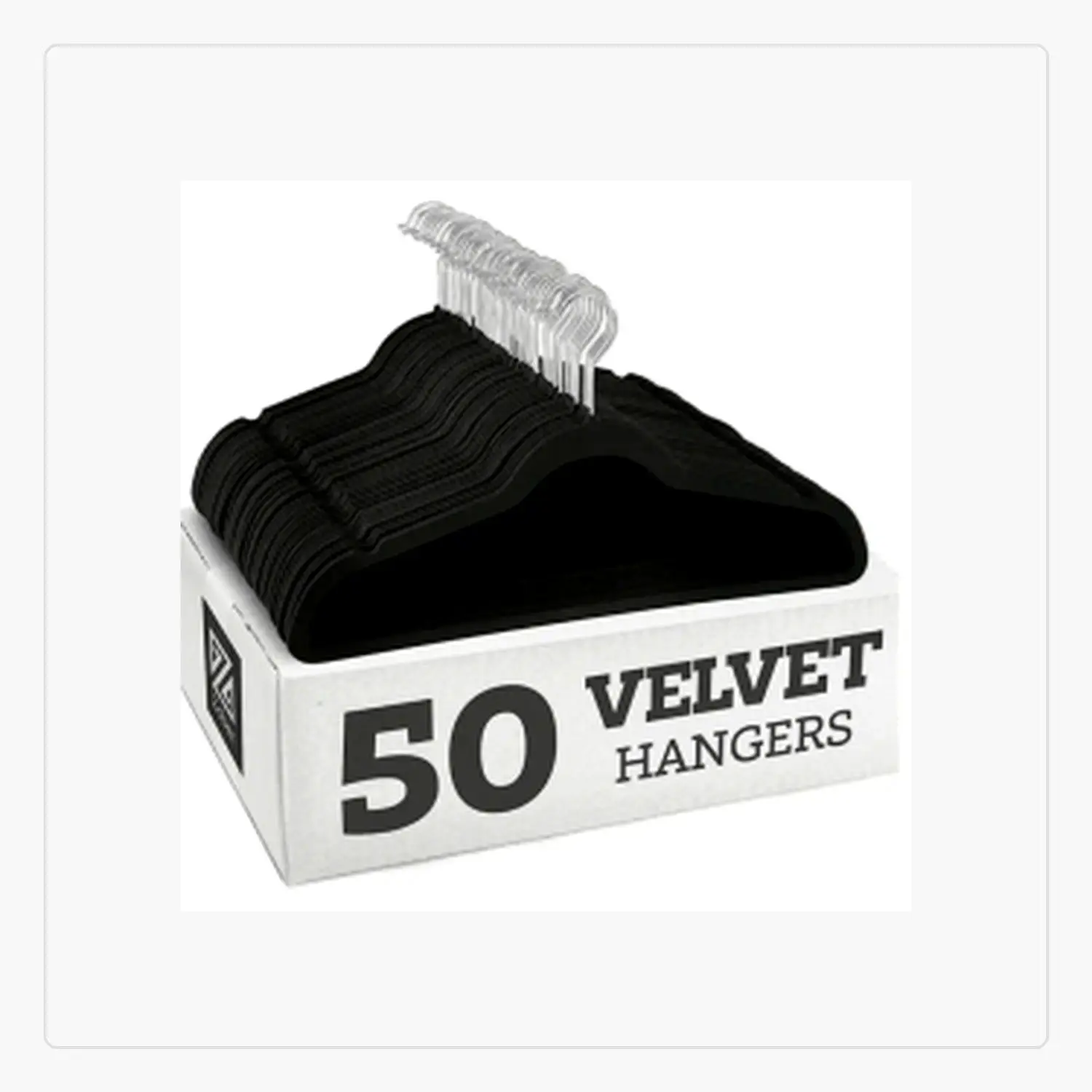 50-Pack Black Velvet Non-Slip Clothes Hangers, Slim Closet Hangers for Wardrobe Organization