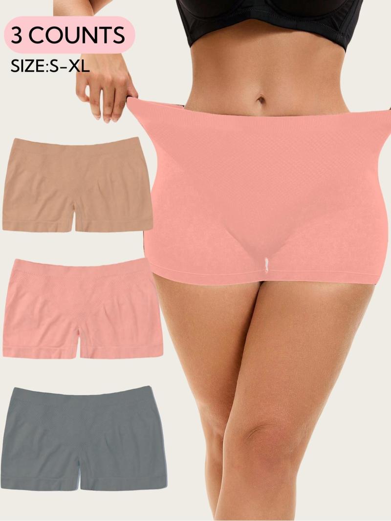 Women's Solid Color Seamless Bodyshorts, Soft Comfy Breathable Panty for Daily Wear, Breathable&Stretch Fabric,Basic Underwear for All Seasons,Women's Bottoms