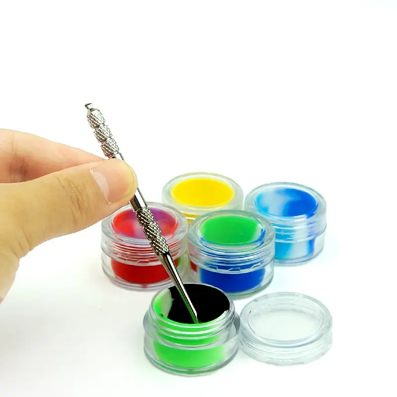 32pcs 7ML Silicone wax jar container, non stick silicone wax container, multi-purpose storage tank, oil concentration bottle, storage bottles, household kitchen, travel, various colors