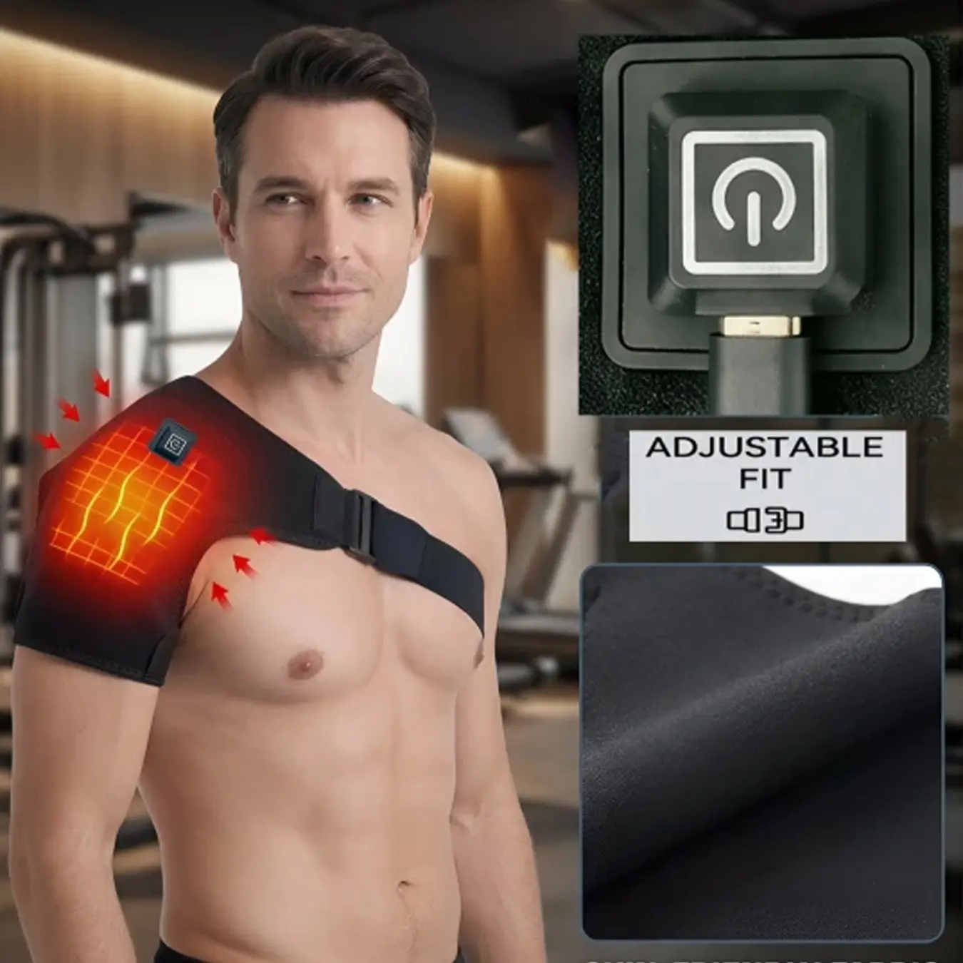Heating Shoulder Pad Stand, Vibrating Knee Heating Pad, Elbow and Shoulder Warmth Relief, Pain Relief, Exercise, Fitness