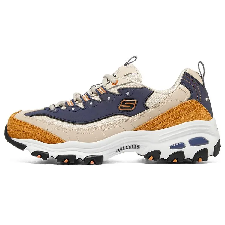 Skechers D'LITES 1.0 Panda Shoes for Women – Caramel Chestnut, Thick Sole, Comfortable, Stylish Retro, Height-Increasing, Lightweight, Low-Top Dad Sneakers Verifiable, with credentials and supporting global authentication
