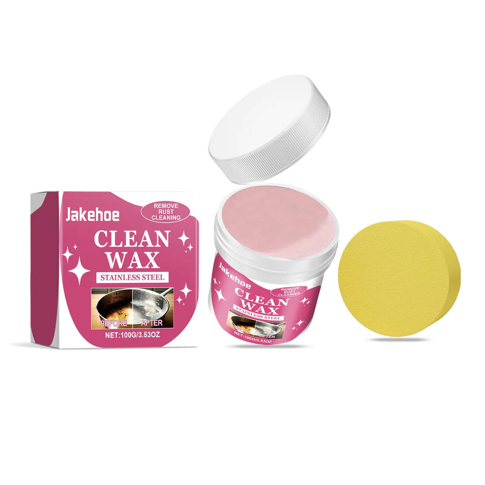 Jakehoe Household Stainless Steel Cleaning Paste - Single Set Burn Mark Fixer for Kitchen Care, Cookware Polishing, Cooking Cleanup