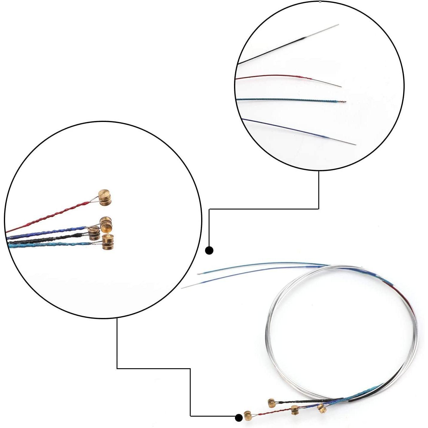 5 Packs of Violin Strings Full Set (G-D-A-E) Universal Strings for 4/4-3/4 Size Violin Stainless Steel Core with Nickel-Plated Ball End