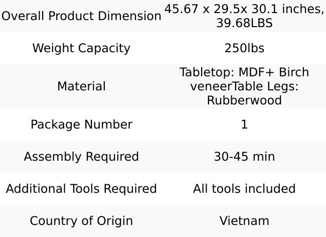29"- 45" Extendable Dining Table for 4, Folding Kitchen Table with Rubberwood Legs, Space-Saving Dinner Table for Living Room, Kitchen, Dining Room, Small Space (Only Table)