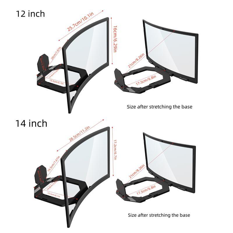 14 Inch Curved Screen Phone Screen Magnifier, Ultra-Clear Lens Phone Screen Magnifier, 1 Count Phone Screen Magnifier for 4-6.6 Inch Phone