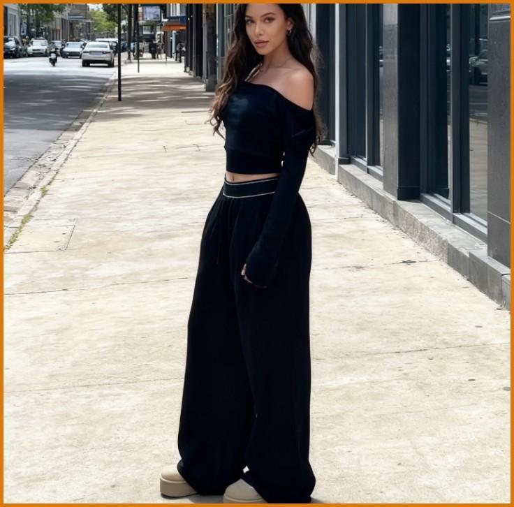 Women's Elastic High-Waisted Wide Leg Pants - American Retro Loose Straight Lightweight Quick-Dry Breathable Casual Everyday Chic Bottoms Women's Elastic High-Waisted Wide Leg Pants - American Retro Loose Straight Lightweight Quick-Dry Breathable Casual Everyday Chic Bottoms