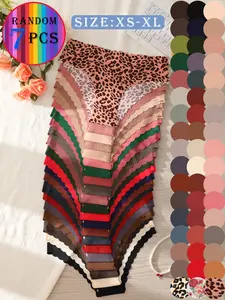 Women's Seamless Briefs, Comfortable Skin-Friendly Half Butt Design, Sporty Invisible Triangle Panties, Random Colors, 3/5/7/10 Pairs